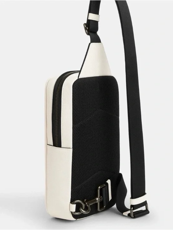 Coach Sullivan Pack Leather Sling Bag Chalk Multi Chest Crossbody Unisex NWOT - Picture 6 of 13